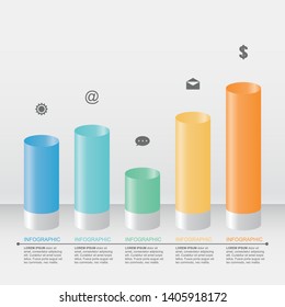 Bar Chart Graph Diagram Statistical Business Infographic Illustration