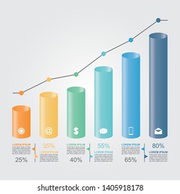 Bar Chart Graph Diagram Statistical Business Infographic Illustration