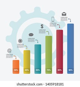 Bar Chart Graph Diagram Statistical Business Infographic Illustration