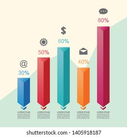 Bar Chart Graph Diagram Statistical Business Infographic Illustration