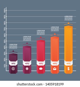 Bar Chart Graph Diagram Statistical Business Infographic Illustration