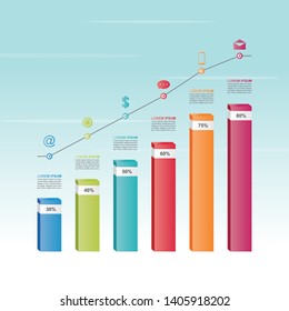Bar Chart Graph Diagram Statistical Business Infographic Illustration