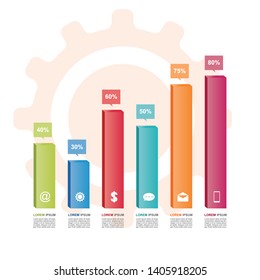 Bar Chart Graph Diagram Statistical Business Infographic Illustration