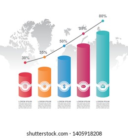 Bar Chart Graph Diagram Statistical Business Infographic Illustration