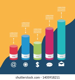 Bar Chart Graph Diagram Statistical Business Infographic Illustration