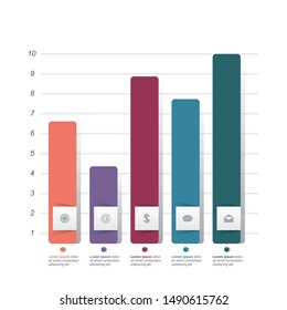 Bar Chart Graph Diagram Statistical Business Infographic Illustration