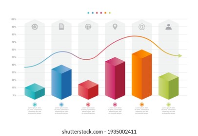 Bar Chart Graph Diagram Statistical Business Infographic Element Template 