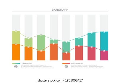 Bar Chart Graph Diagram Statistical Business Infographic Element Template 