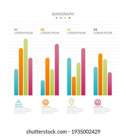 Bar Chart Graph Diagram Statistical Business Infographic Element Template 