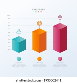 Bar Chart Graph Diagram Statistical Business Infographic Element Template 