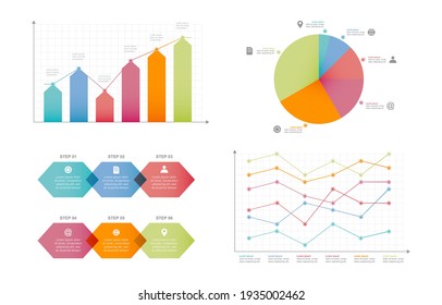 Bar Chart Graph Diagram Statistical Business Infographic Element Set 