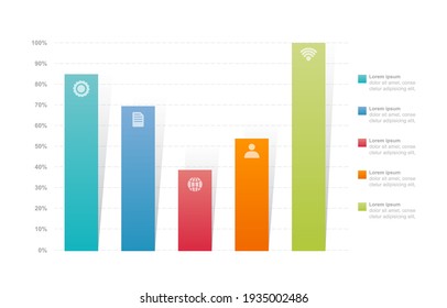 Bar Chart Graph Diagram Statistical Business Infographic Element Template 