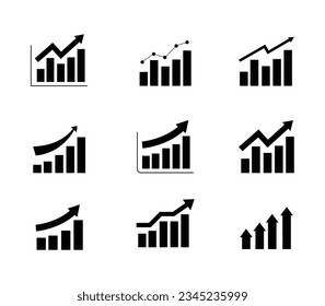 Bar Chart Graph Diagram Statistical Business Infographic Element Template. Simple set of related diagrams and graphs vector icons for your design.