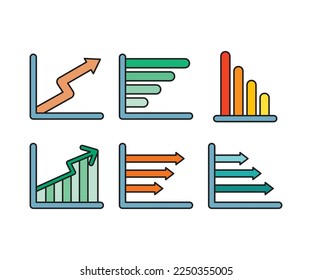 bar chart and graph icons set
