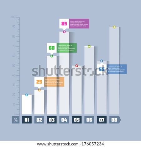 Bar chart, graph infographics elements. Vector.