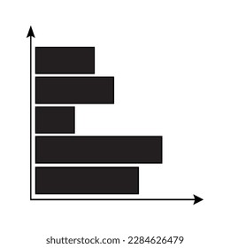 gráfico de barras, gráfico de barras de una imagen matemática en la que diferentes cantidades se representan mediante rectángulos verticales o horizontales delgados que tienen el mismo ancho pero diferentes alturas o longitudes, logotipo de símbolos