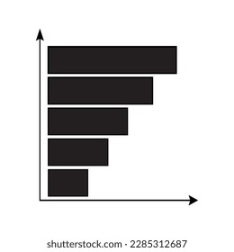 bar chart, bar graph a mathematical picture in which different amounts are represented by thin vertical or horizontal rectangles that have the same width but different heights or lengths, symbol logo