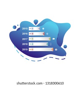 Bar Chart Graph Statistical Business Infographic in Gradient Fluid Liquid