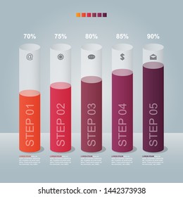 Bar Chart Graph Steps Diagram Statistical Business Infographic Illustration