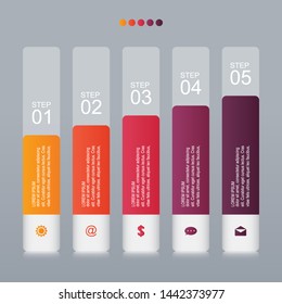 Bar Chart Graph Steps Diagram Statistical Business Infographic Illustration