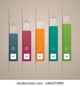 Bar Chart Graph Steps Diagram Statistical Business Infographic Illustration