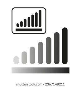 Bar chart bar graph symbol. Rounded rectangle chart concept. Vector illustration. EPS 10.