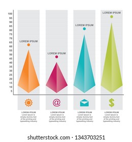 Bar Chart Graph Triangle Pyramid Statistical Business Infographic