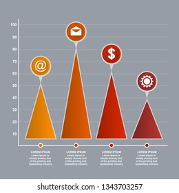 Bar Chart Graph Triangle Pyramid Statistical Business Infographic