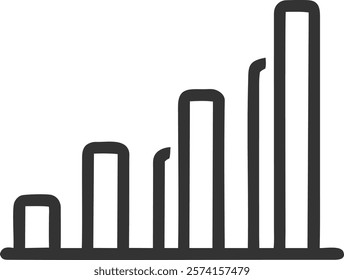 Bar Chart Graphic Representing Business Growth, Perfect for Presentations and Reports.