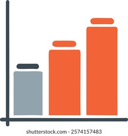 Bar Chart Graphic Representing Business Growth, Perfect for Presentations and Reports.