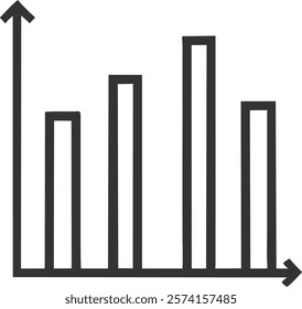 Bar Chart Graphic Representing Business Growth, Perfect for Presentations and Reports.