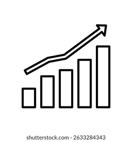 Bar chart growth icon to show business profits