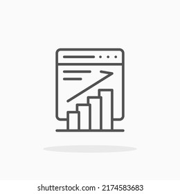 Bar Chart Growth Up line icon. Editable stroke and pixel perfect. Can be used for digital product, presentation, print design and more.