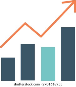 Gráfico de barras crescimento tendência ascendente análise de dados de finanças empresariais sucesso aumento do progresso