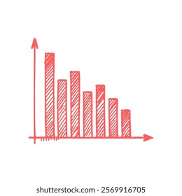 Bar chart hand drawn vector sketch