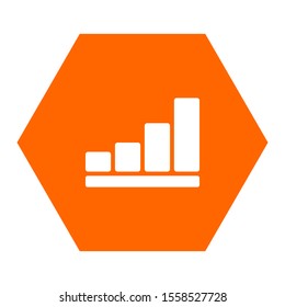 Bar chart and hexagon on white