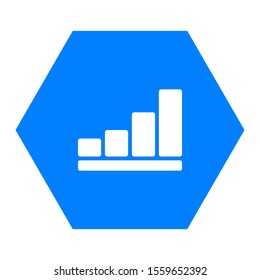 Bar chart and hexagon on white