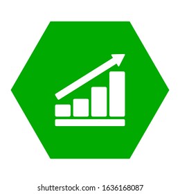 Bar chart and hexagon on white
