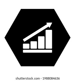 Gráfico de barras y hexágono en blanco