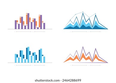 bar chart histogram business infographics, vector illustration. Graphs and charts set. Statistic and data information infographic