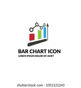Bar chart icon.Can be used as icon or logo for websites, applications, mobile and UI design, vector illustration