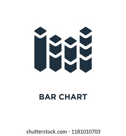 Bar chart icon. Black filled vector illustration. Bar chart symbol on white background. Can be used in web and mobile.