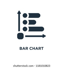 Bar chart icon. Black filled vector illustration. Bar chart symbol on white background. Can be used in web and mobile.