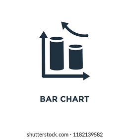 Bar chart icon. Black filled vector illustration. Bar chart symbol on white background. Can be used in web and mobile.