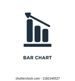 Bar chart icon. Black filled vector illustration. Bar chart symbol on white background. Can be used in web and mobile.