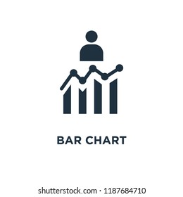 Bar chart icon. Black filled vector illustration. Bar chart symbol on white background. Can be used in web and mobile.