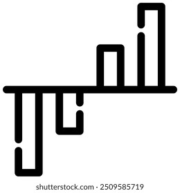 bar chart icon with black outline style