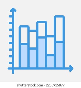 Balkendiagramm im blauen Stil, Verwendung für Website-Mobile-App-Präsentation