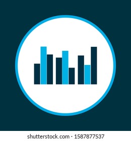 Bar chart icon colored symbol. Premium quality isolated columns graph element in trendy style.