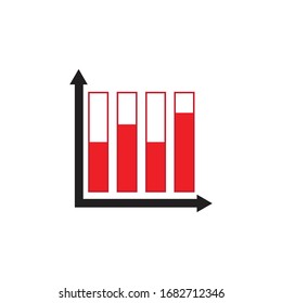 Bar chart icon design. Graph goes up icon. Up growing business symbol. isolated on white background